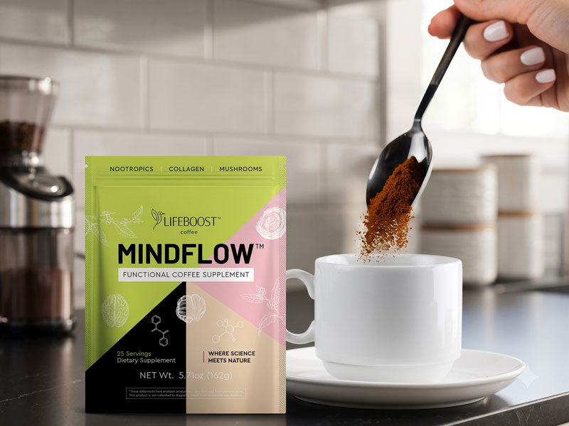 Scooping out a serving of Mindflow in the kitchen